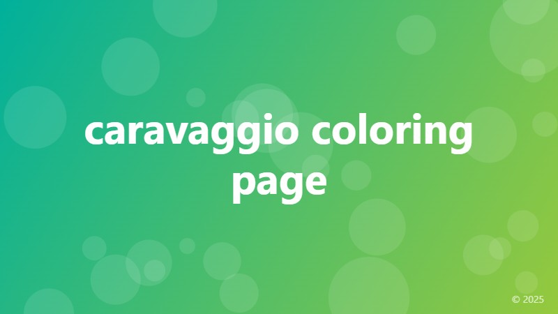 caravaggio coloring page