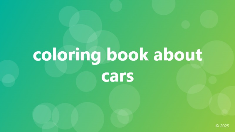 coloring book about cars
