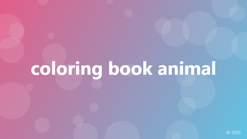coloring book animal