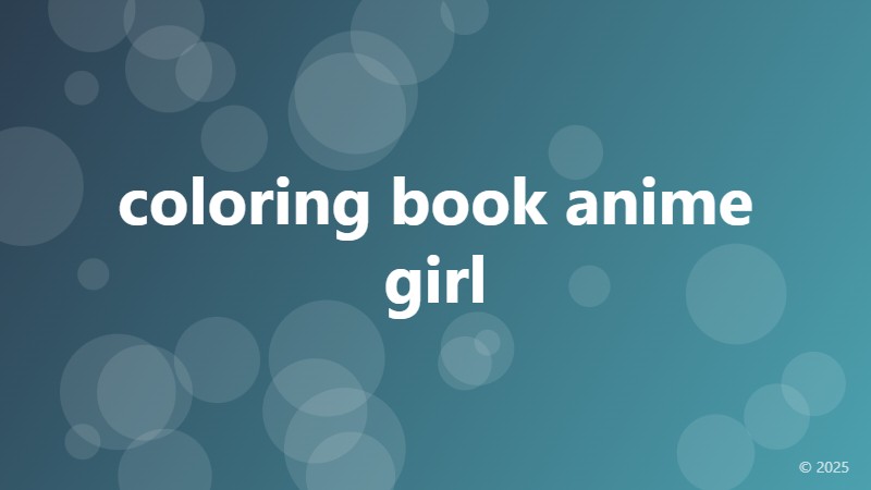 coloring book anime girl