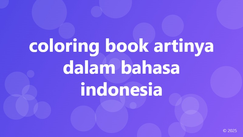 coloring book artinya dalam bahasa indonesia