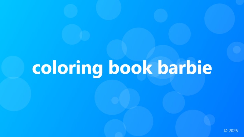 coloring book barbie