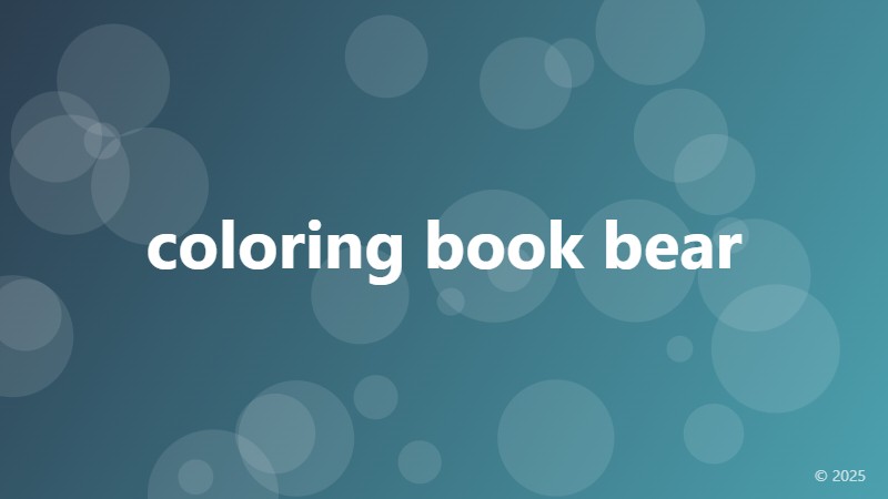 coloring book bear