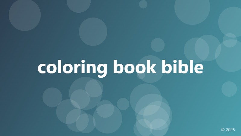 coloring book bible