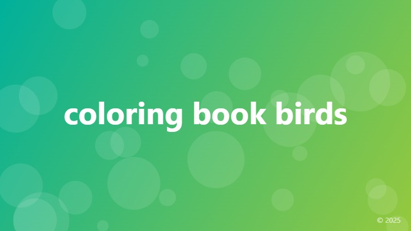 coloring book birds
