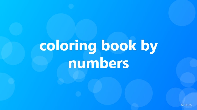 coloring book by numbers
