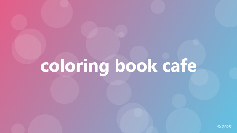 coloring book cafe
