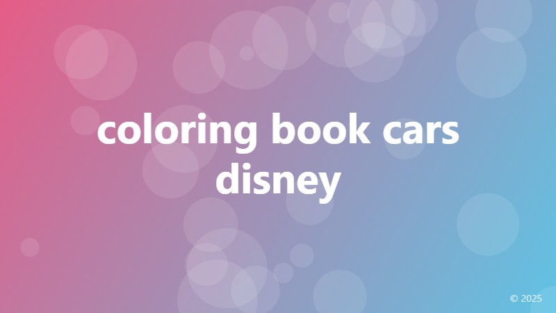 coloring book cars disney