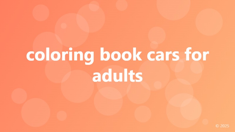 coloring book cars for adults