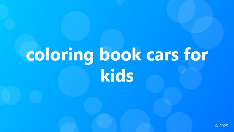 coloring book cars for kids