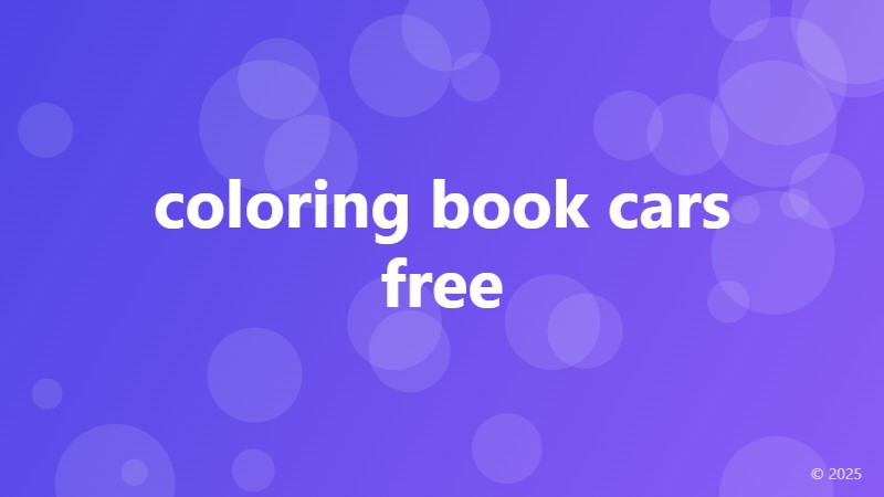 coloring book cars free