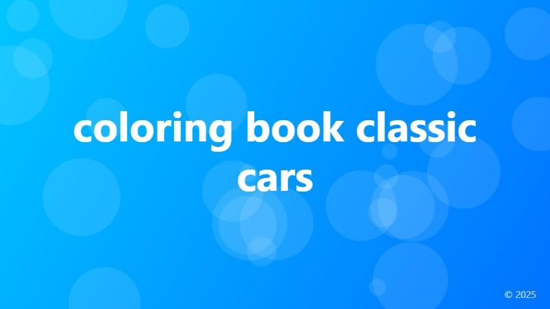 coloring book classic cars