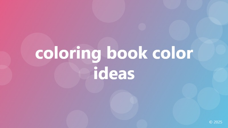 coloring book color ideas