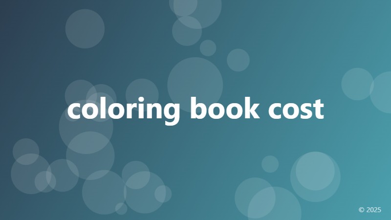 coloring book cost
