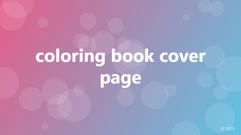 coloring book cover page
