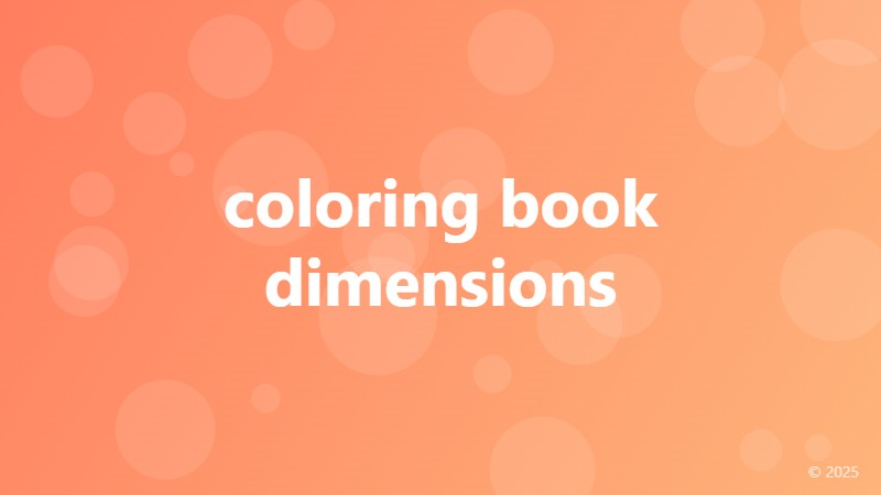 coloring book dimensions