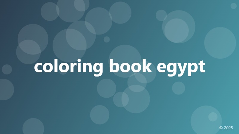 coloring book egypt