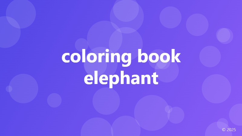 coloring book elephant