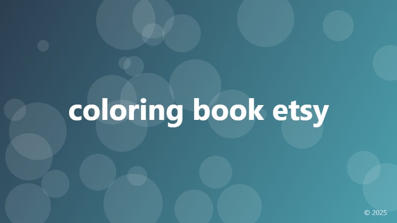 coloring book etsy