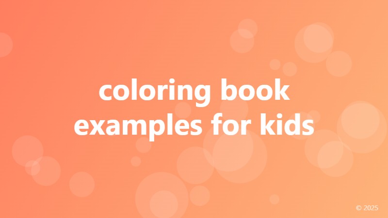 coloring book examples for kids