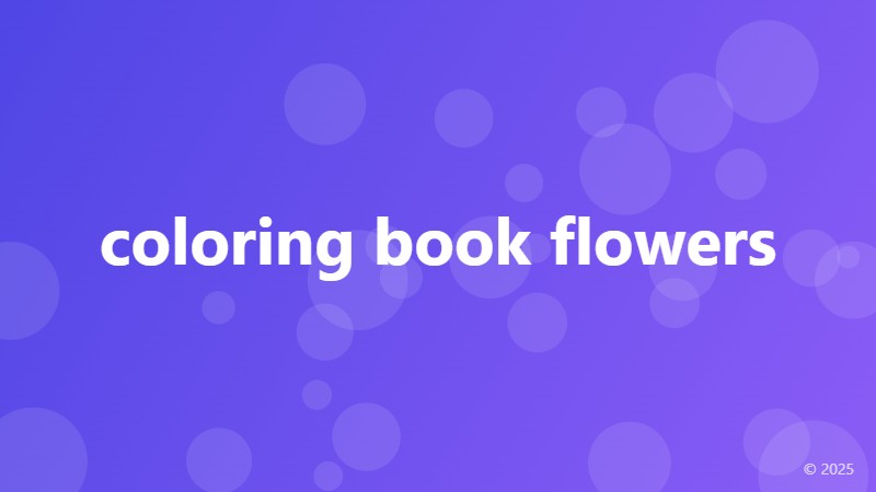 coloring book flowers