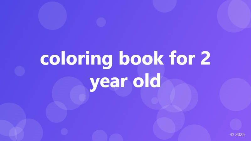 coloring book for 2 year old