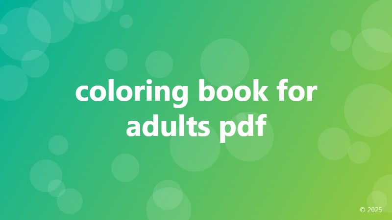 coloring book for adults pdf