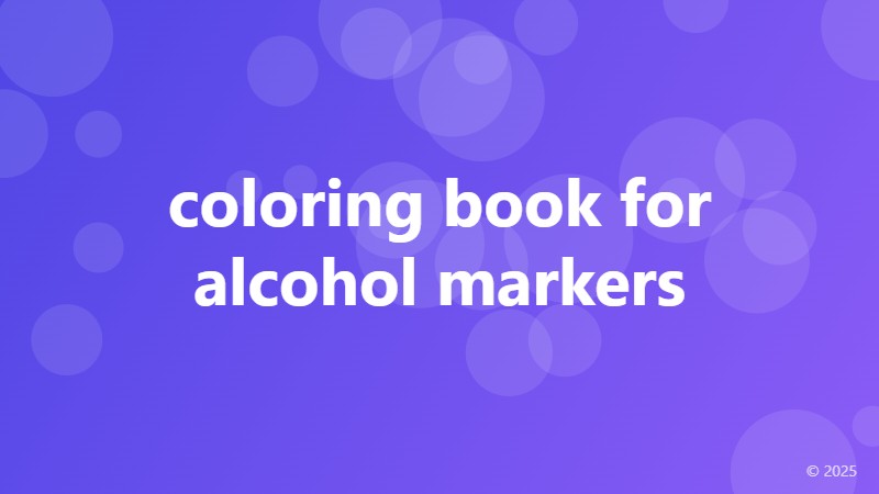 coloring book for alcohol markers