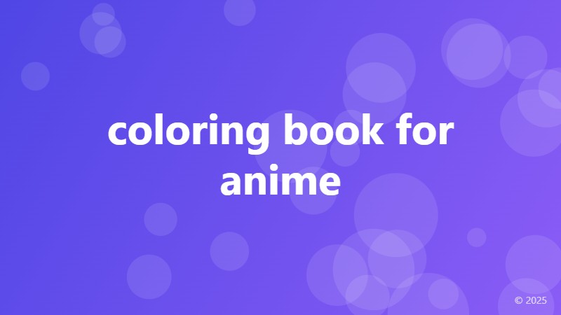 coloring book for anime