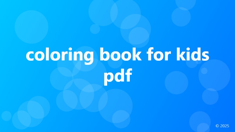 coloring book for kids pdf