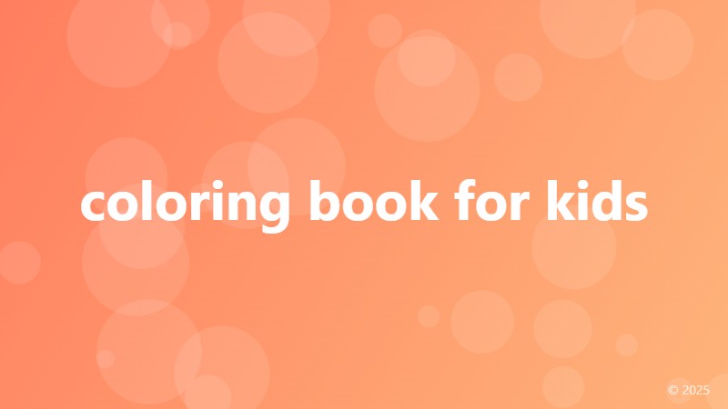 coloring book for kids