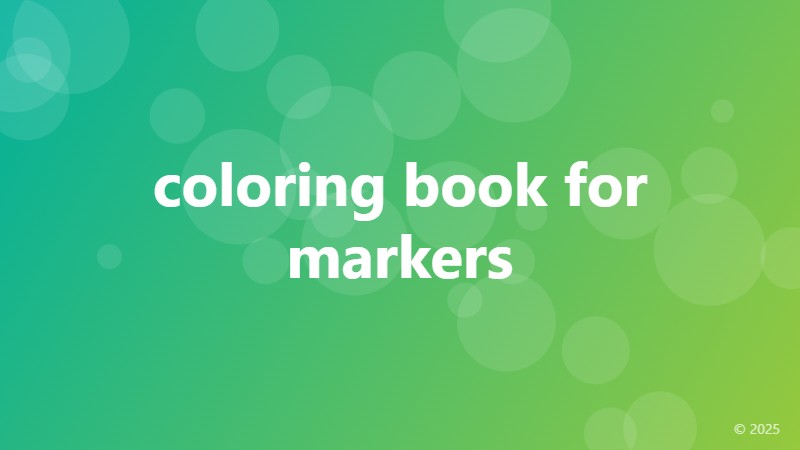 coloring book for markers
