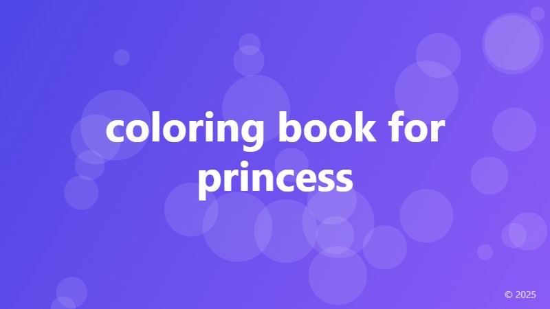 coloring book for princess