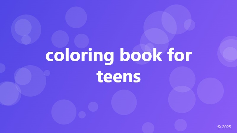 coloring book for teens