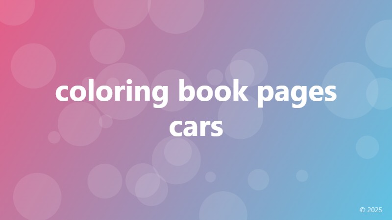 coloring book pages cars