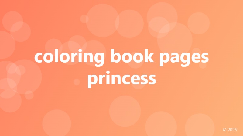 coloring book pages princess