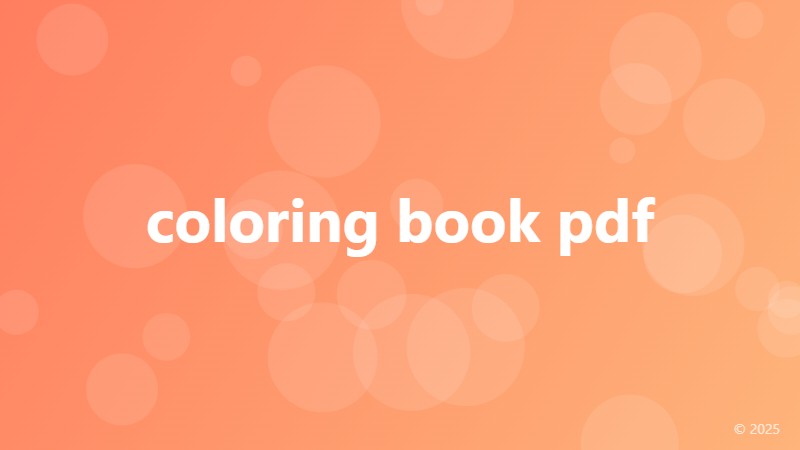 coloring book pdf