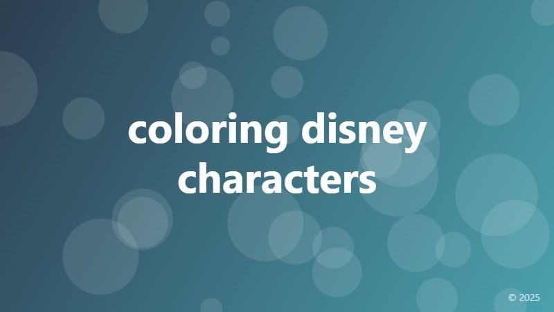 coloring disney characters