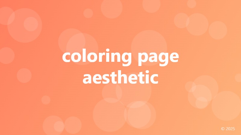 coloring page aesthetic