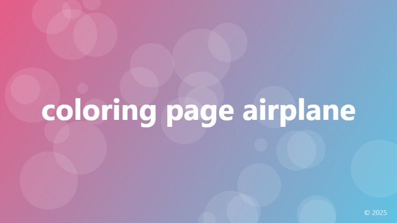 coloring page airplane
