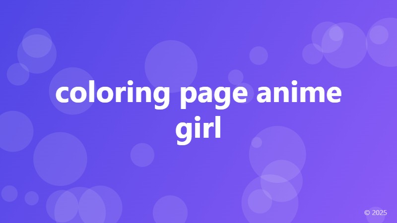 coloring page anime girl
