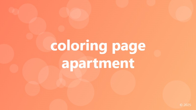 coloring page apartment