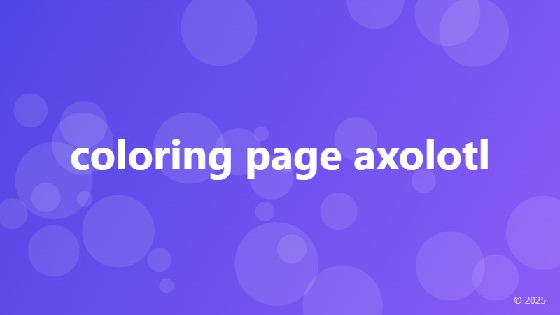 coloring page axolotl