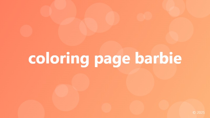 coloring page barbie
