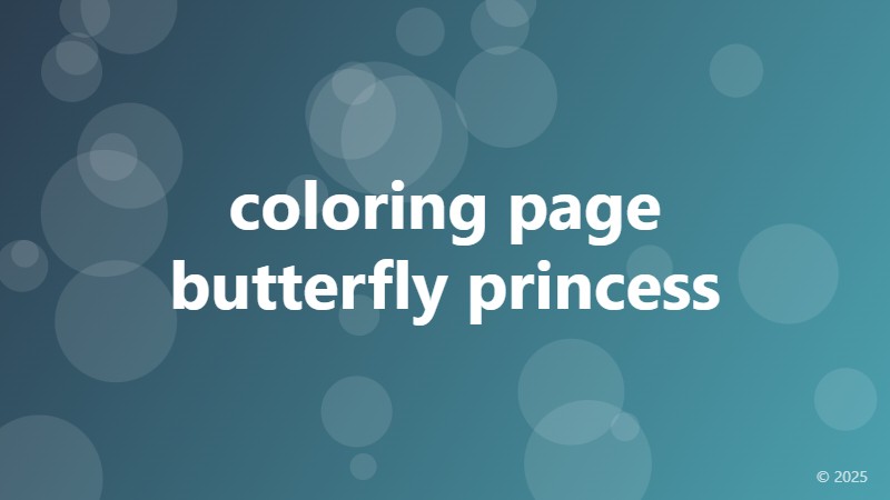coloring page butterfly princess
