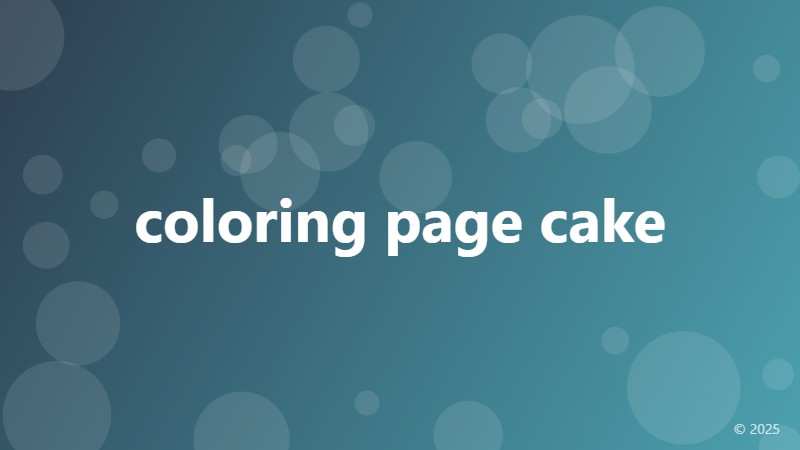 coloring page cake