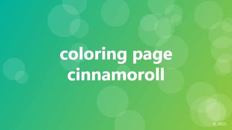 coloring page cinnamoroll