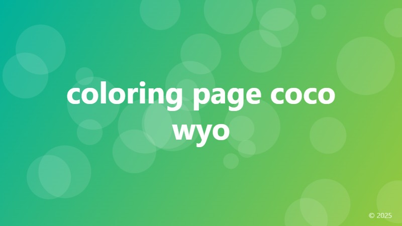 coloring page coco wyo
