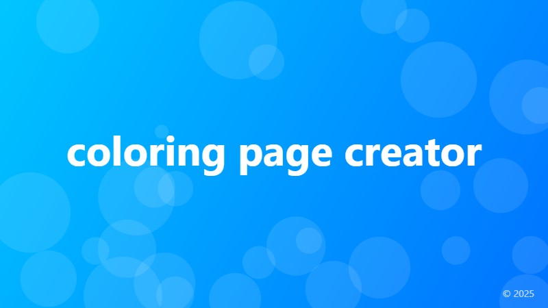 coloring page creator