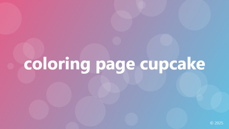 coloring page cupcake